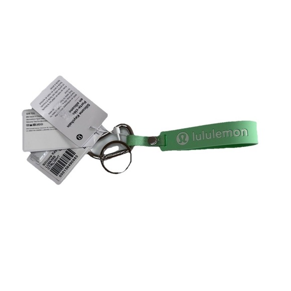 New Lululemon Silicone KeyChain Citra/Lime White Logo NWT - Picture 1 of 7